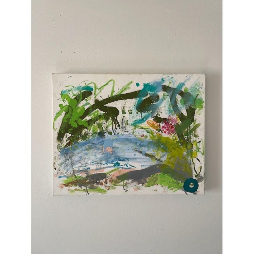 Walden Pond Abstract Landscape Painting Henry David Thoreau Inspired 16x20